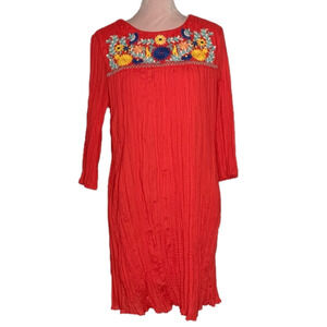 Beige by Eci‎ cotton embroidered dress.